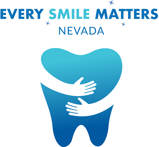 Every Smile Matters Nevada Logo blue tooth with hugging arms